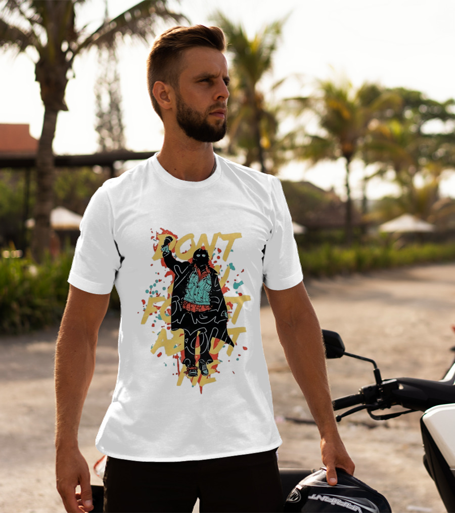Don't Forget About Me Masked Figure Neon Paint Splatter T-Shirt