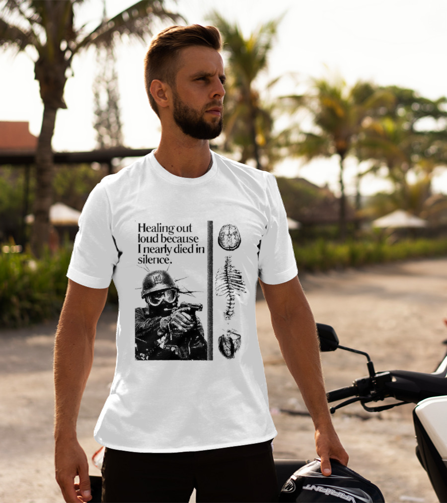 Healing Out Loud Soldier Brain Anatomy Urban Silence T-Shirt