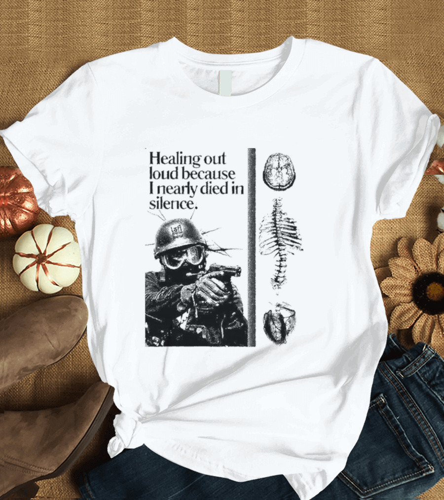 Healing Out Loud Soldier Brain Anatomy Urban Silence T-Shirt