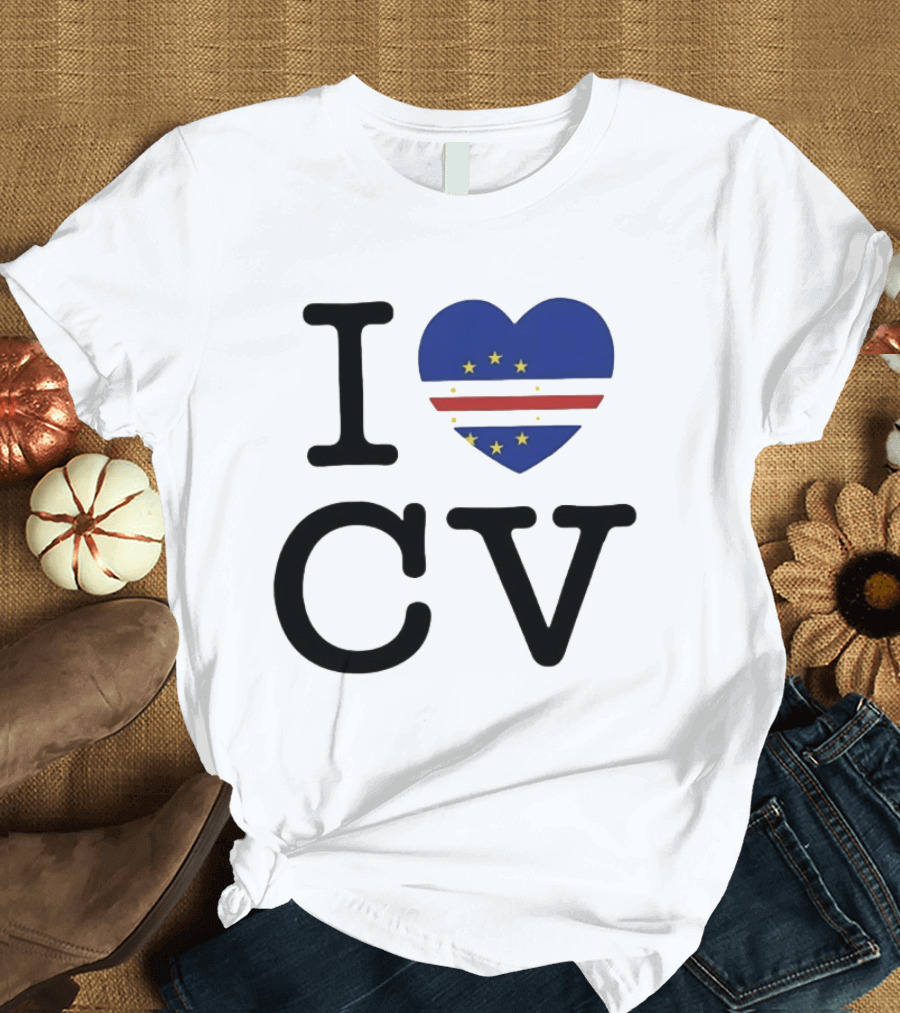 I Love Cape Verde Heart CV Flag T-Shirt