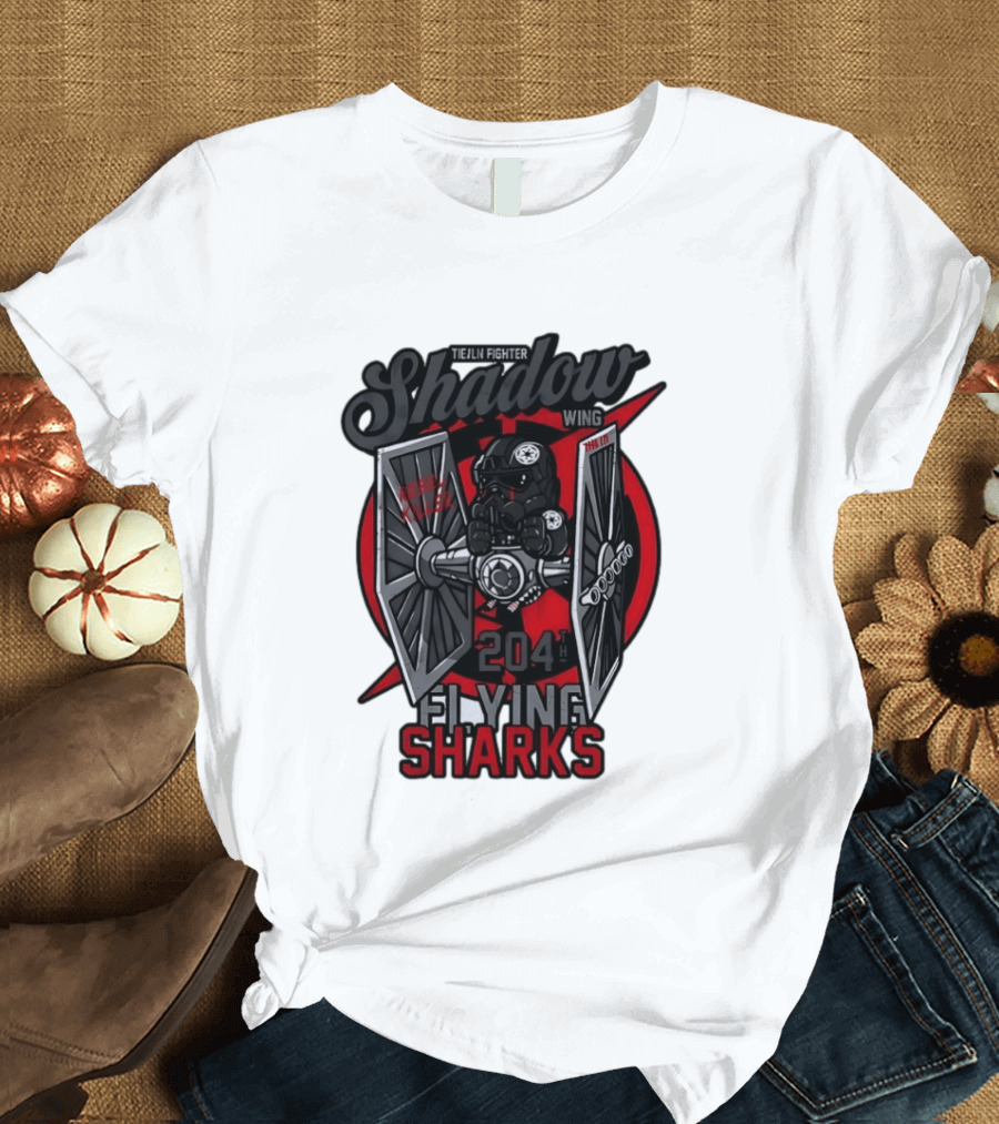 TIE Fighter Pilot Shadow Wing 204th Flying Sharks Rebel Killer Star Wars T-Shirt