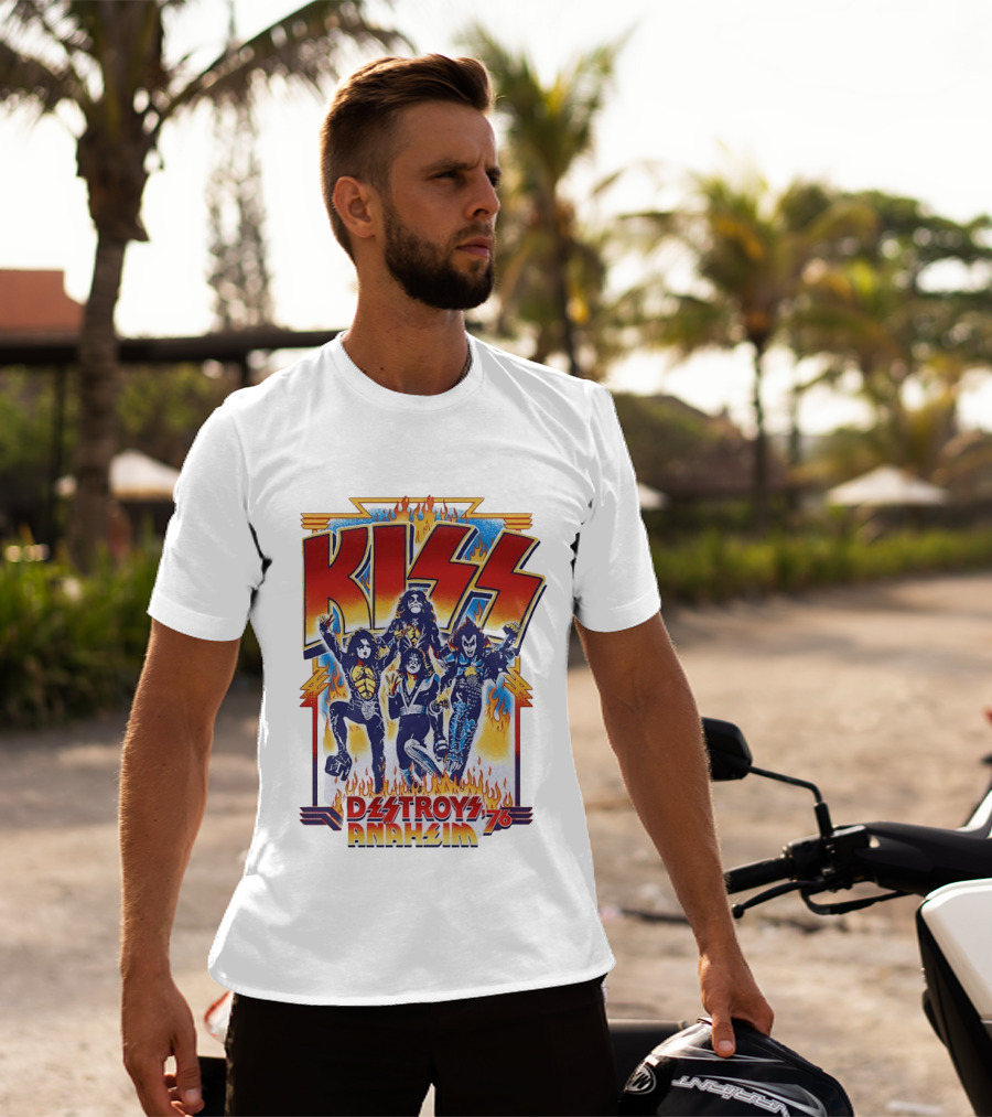 KISS Destroys Anaheim 76 Flames T-Shirt