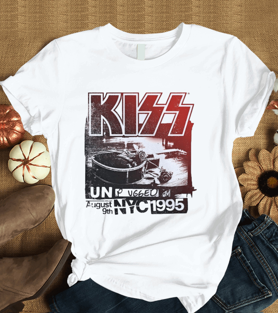 KISS Unplugged MTV August 9th 1995 NYC Guitar Roses T-Shirt
