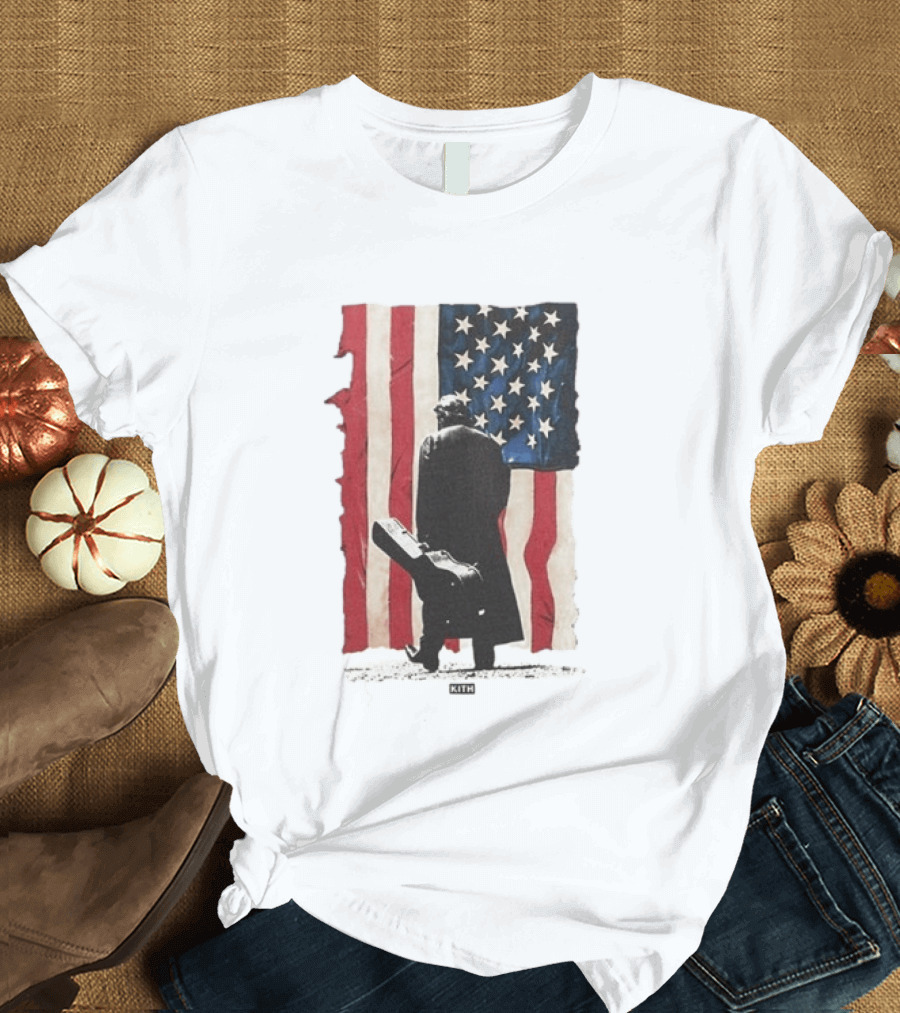 Kith Records Johnny Cash American Flag Iconic USA Collab T-Shirt