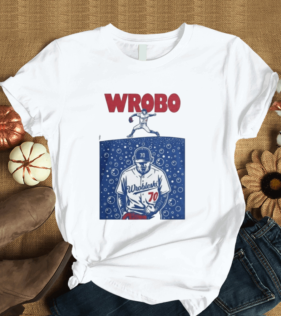 Wrobo Wrobleski 70 Baseball Pitcher Bubble T-Shirt
