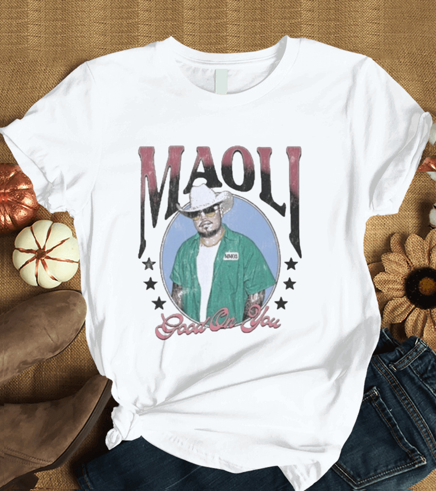 Maoli Good On You Cowboy Hat And Green Jacket Stars T-Shirt