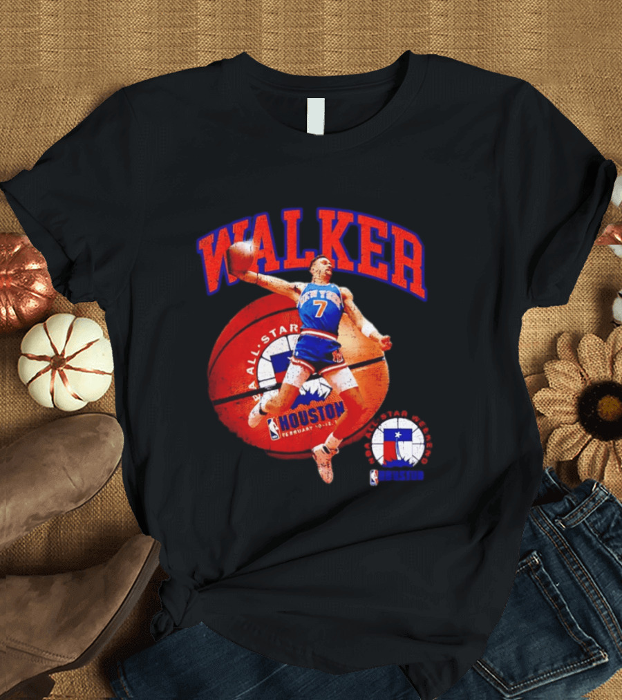 Walker New York Knicks 2006 NBA All Star Houston Weekend February 7 Basketball Jump T-Shirt