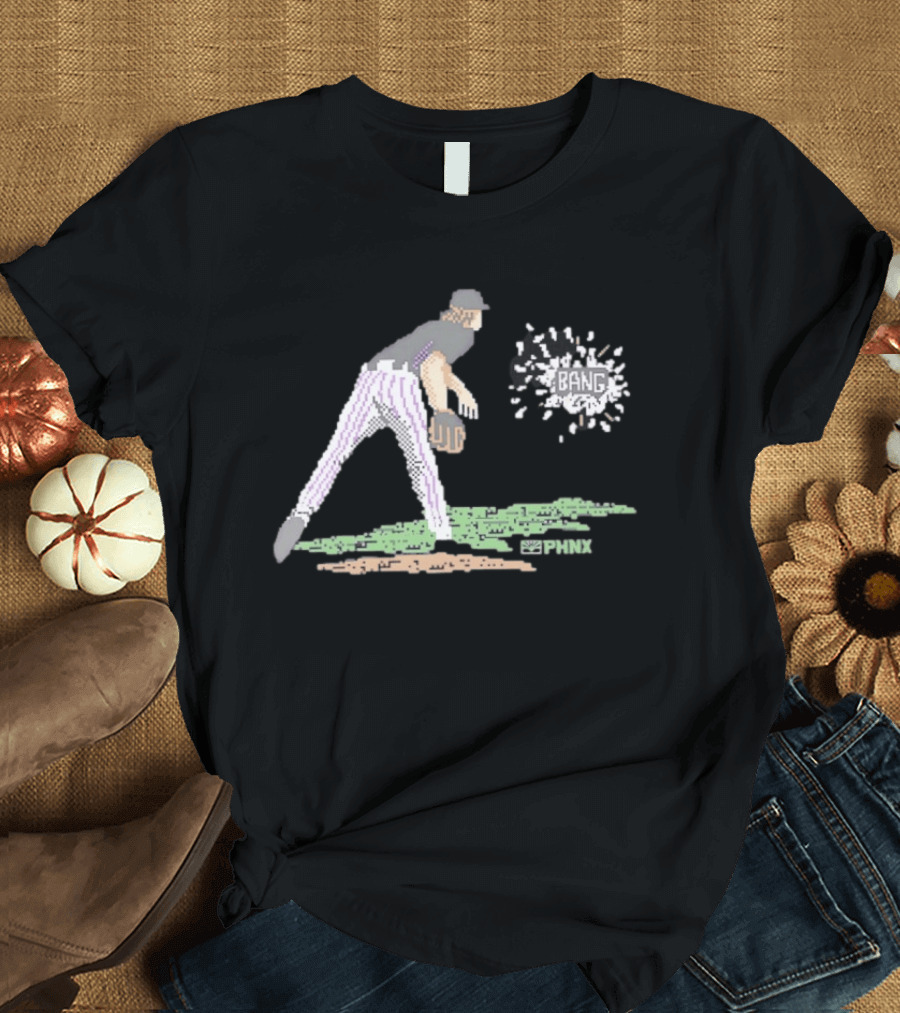 Bang Colorado Rockies 16 Bit Baseball Pitcher WC Spleek T-Shirt