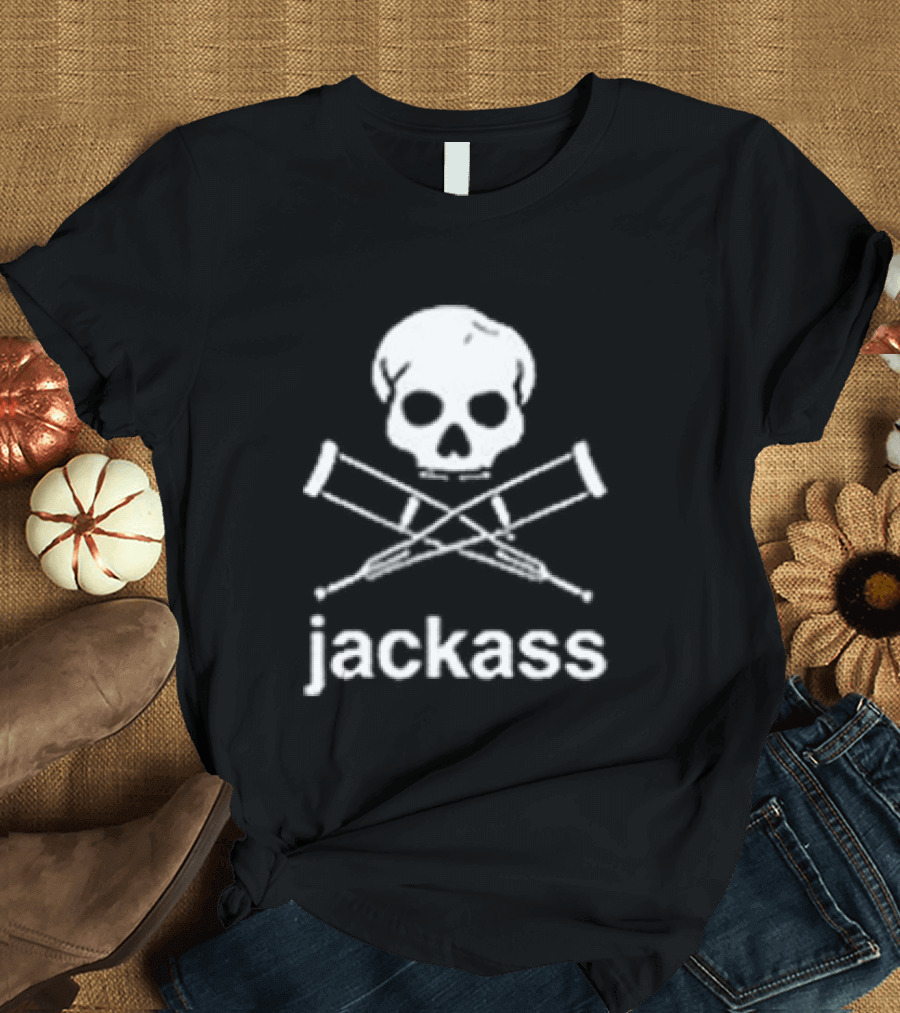Jackass Skull Crutches Logo Ryan Dunn Toy Car Butt X Ray T-Shirt