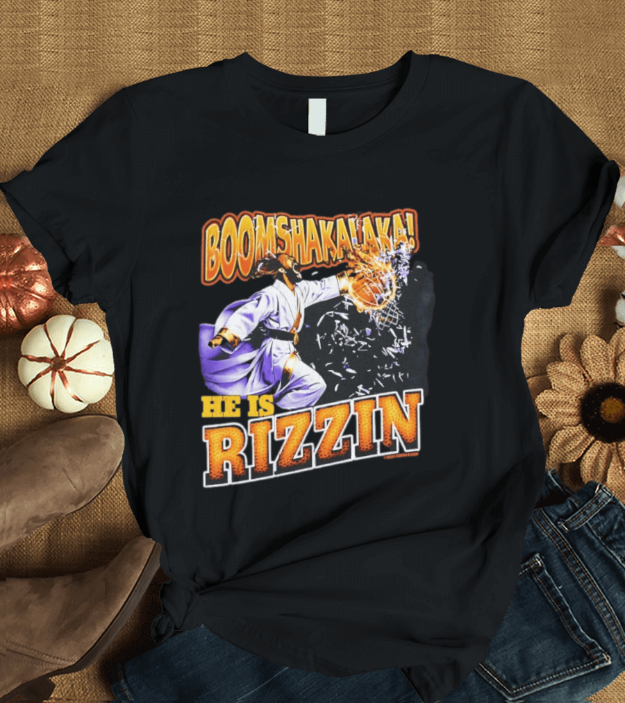 Boomshakalaka He Is Rizzin Jesus Easter Basketball Dunk T-Shirt