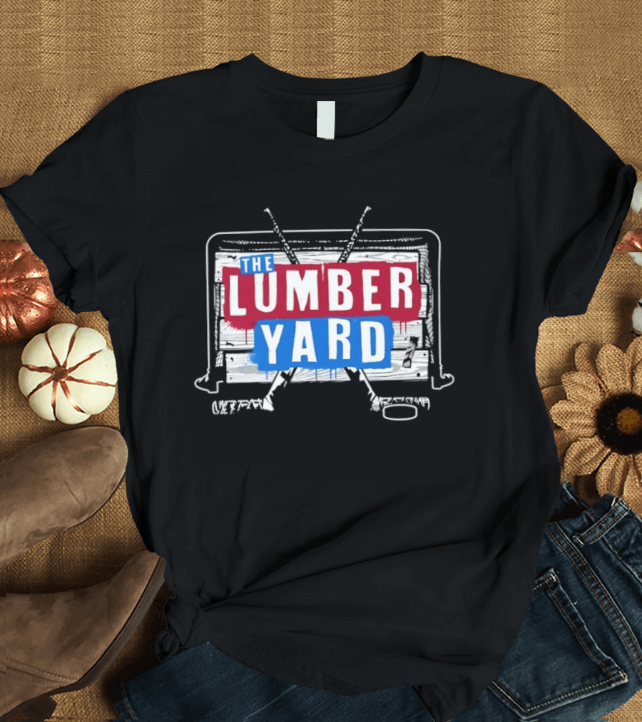 The Lumber Yard DNVR Hockey Sports Logo Hockey Rink Sticks T-Shirt