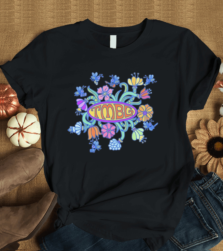 TMBG They Might Be Giants Band Floral Bees Flowers Oval T-Shirt
