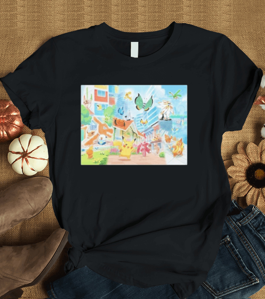 Pokémon Center Singapore July 2026 Pikachu Charizard Celebi Rowlet Oricorio Wingull T-Shirt