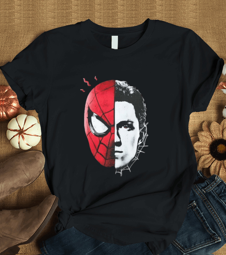 Tom Holland Spider Man Split Face Marvel Mashup T-Shirt