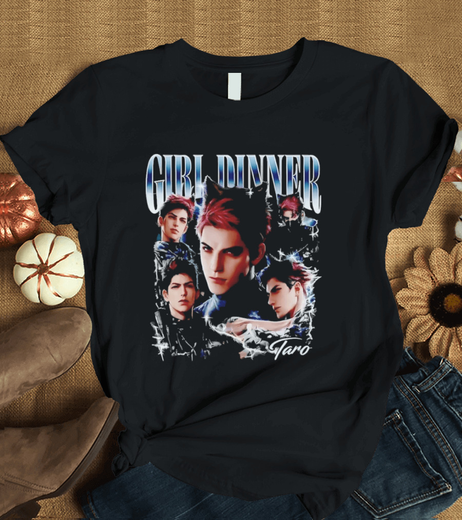 Girl Dinner Taro Valko Anime Character Faces T-Shirt