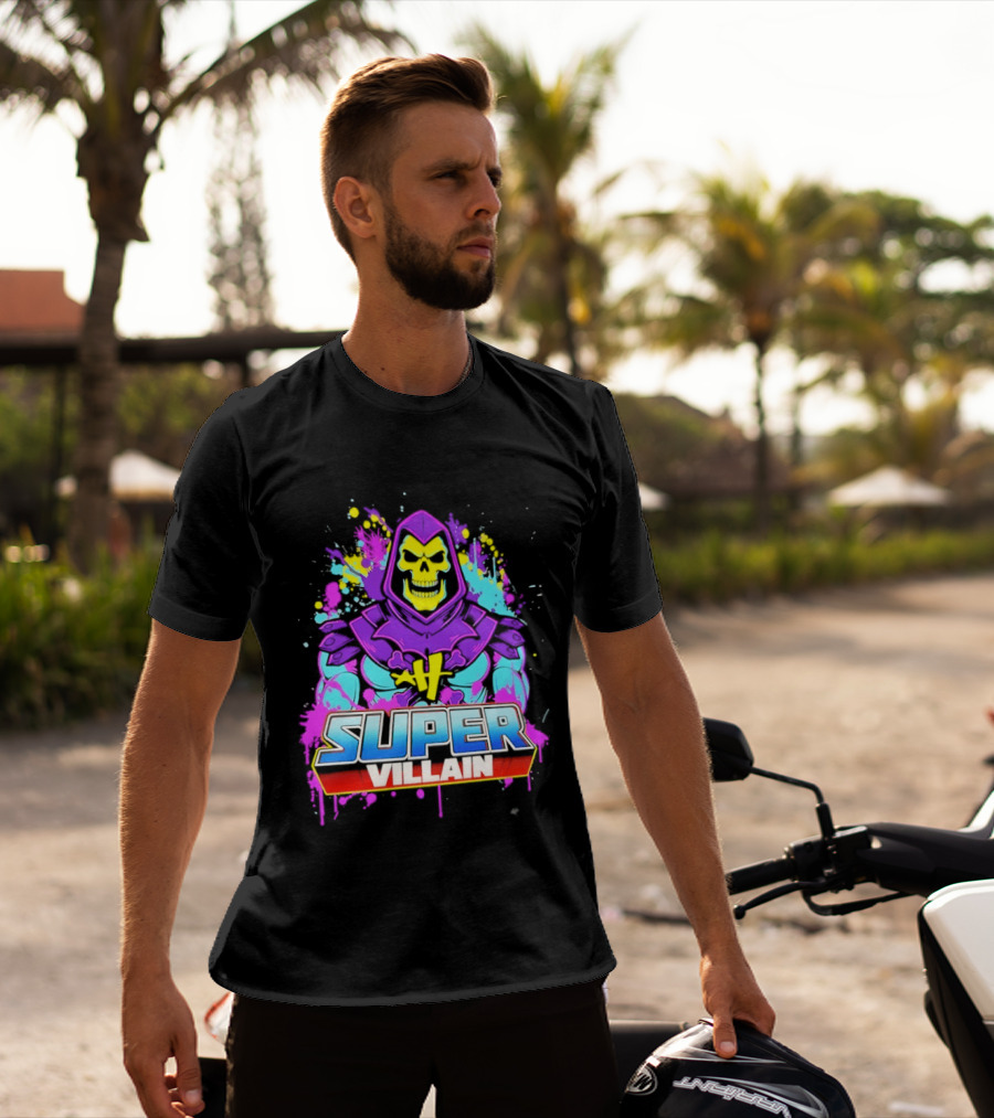 Skeletor Super Villain Masters Of The Universe Colorful Paint Splatter T-Shirt