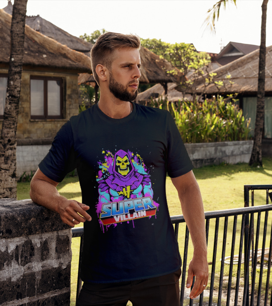 Skeletor Super Villain Masters Of The Universe Colorful Paint Splatter T-Shirt