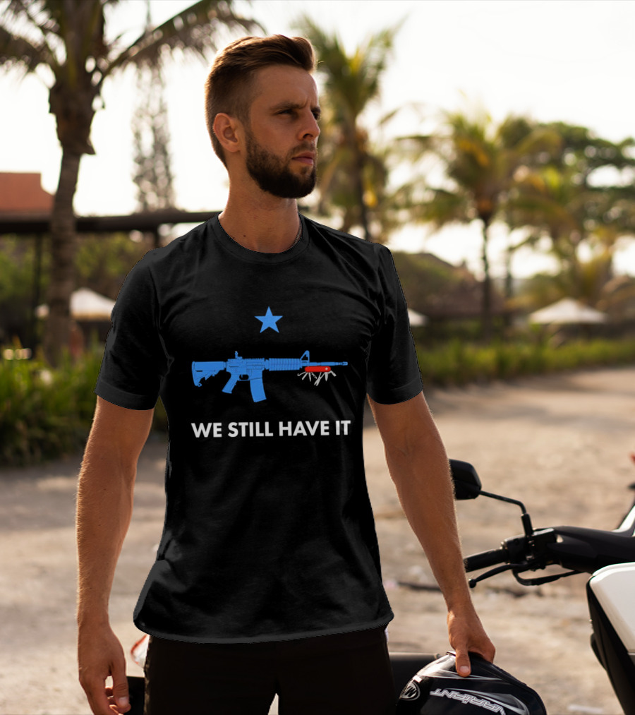We Still Have It Blue Rifle Swiss Army Knife Star T-Shirt