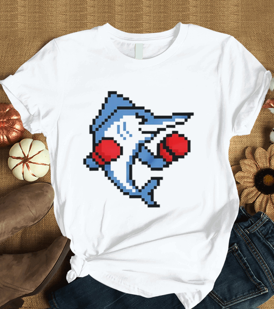 Miami Marlins 8 Bit Boxing Fish Pixel T-Shirt