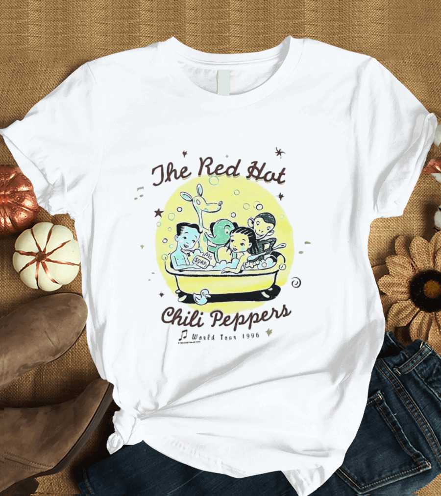 The Red Hot Chili Peppers World Tour 1990 Hot Tub Soap T-Shirt