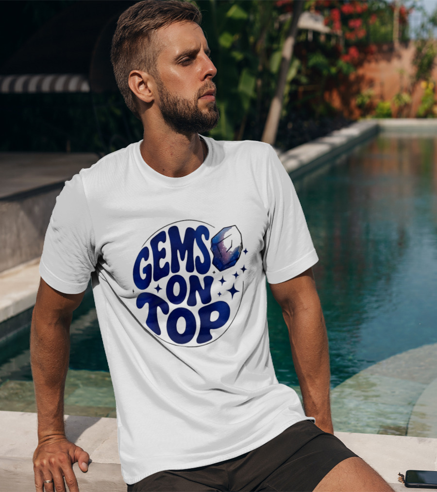 Gems On Top Crystal Stars And Galaxy T-Shirt