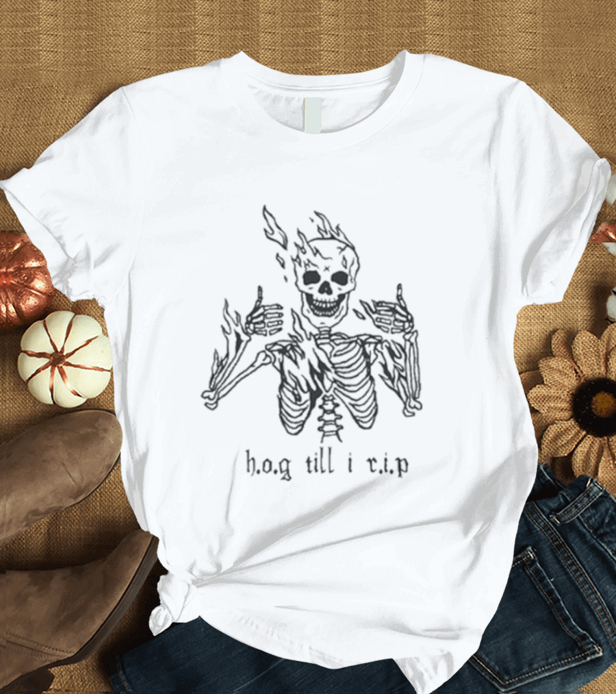 H O G Til I R I P Skeleton Motif T-Shirt