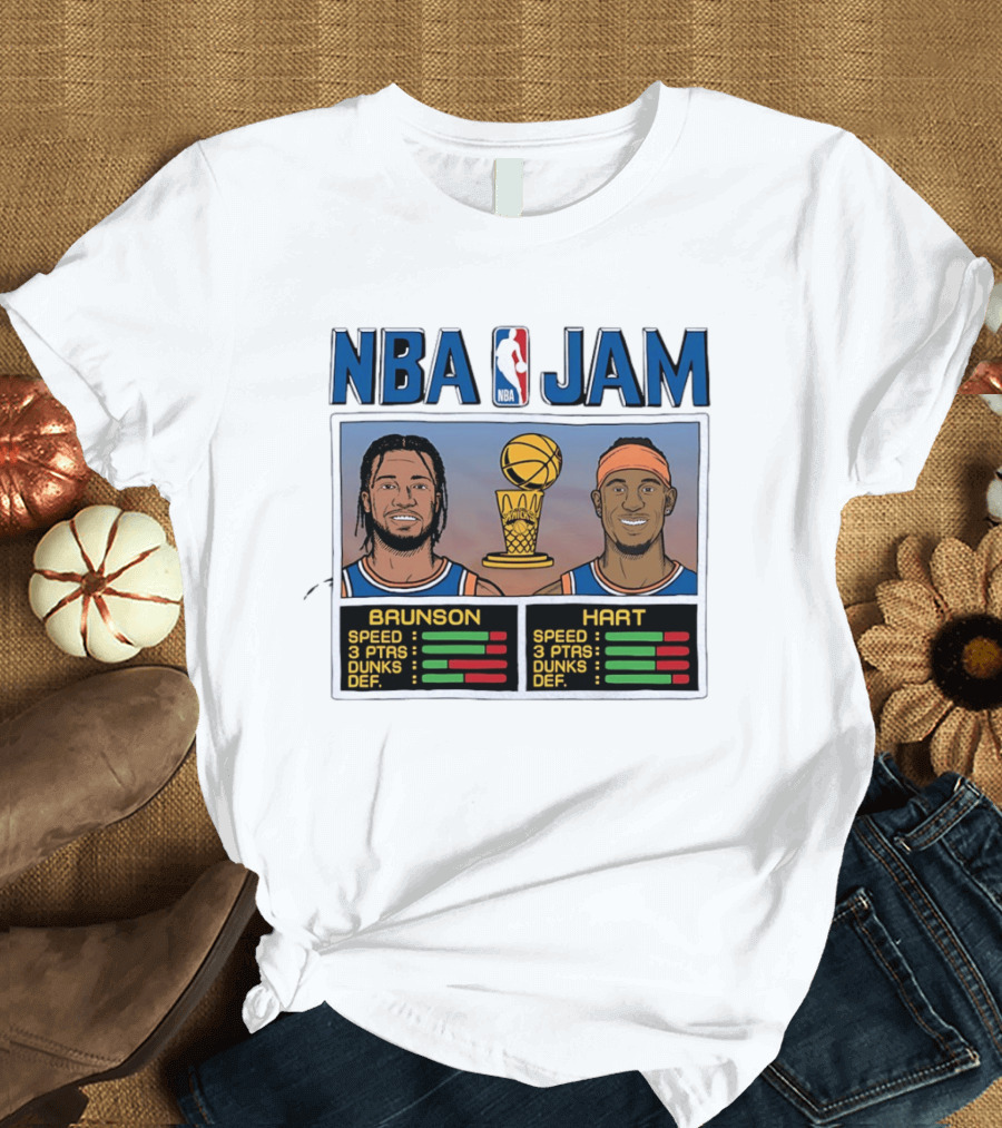Jalen Brunson Josh Hart New York Knicks NBA Jam Stats T-Shirt