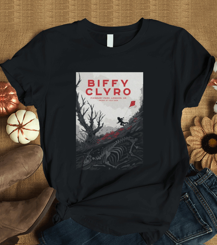 Biffy Clyro Finsbury Park London UK July 3 2026 Kite Skeleton T-Shirt