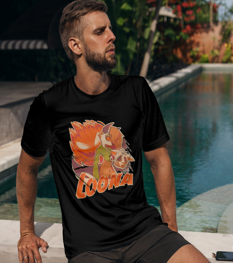 Helluva Boss Loona Hellhound Holding Mask T-Shirt
