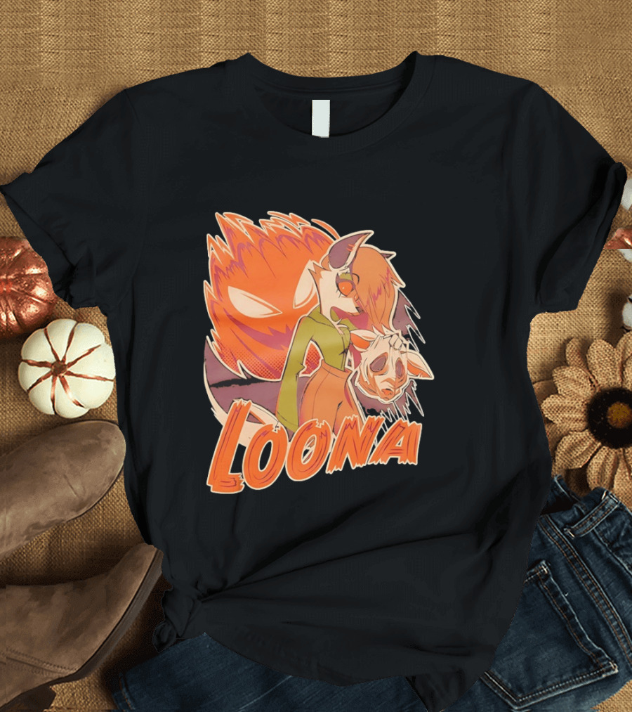 Helluva Boss Loona Hellhound Holding Mask T-Shirt