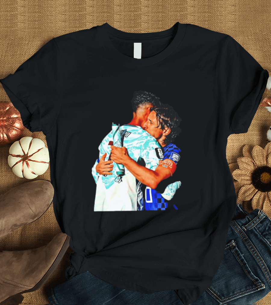 Modric Ronaldo Embrace Croatia Portugal Football Unity T-Shirt