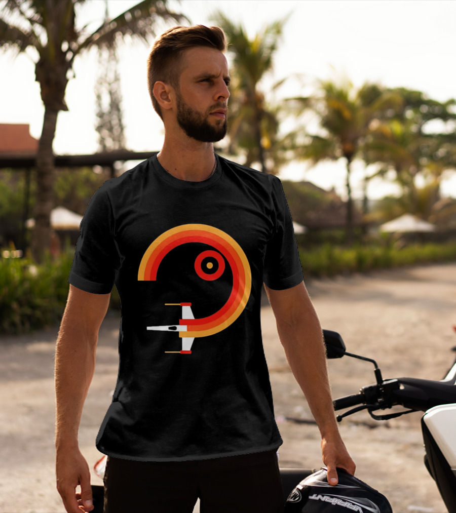 Star Wars X Wing Retro Sunset Circle T-Shirt