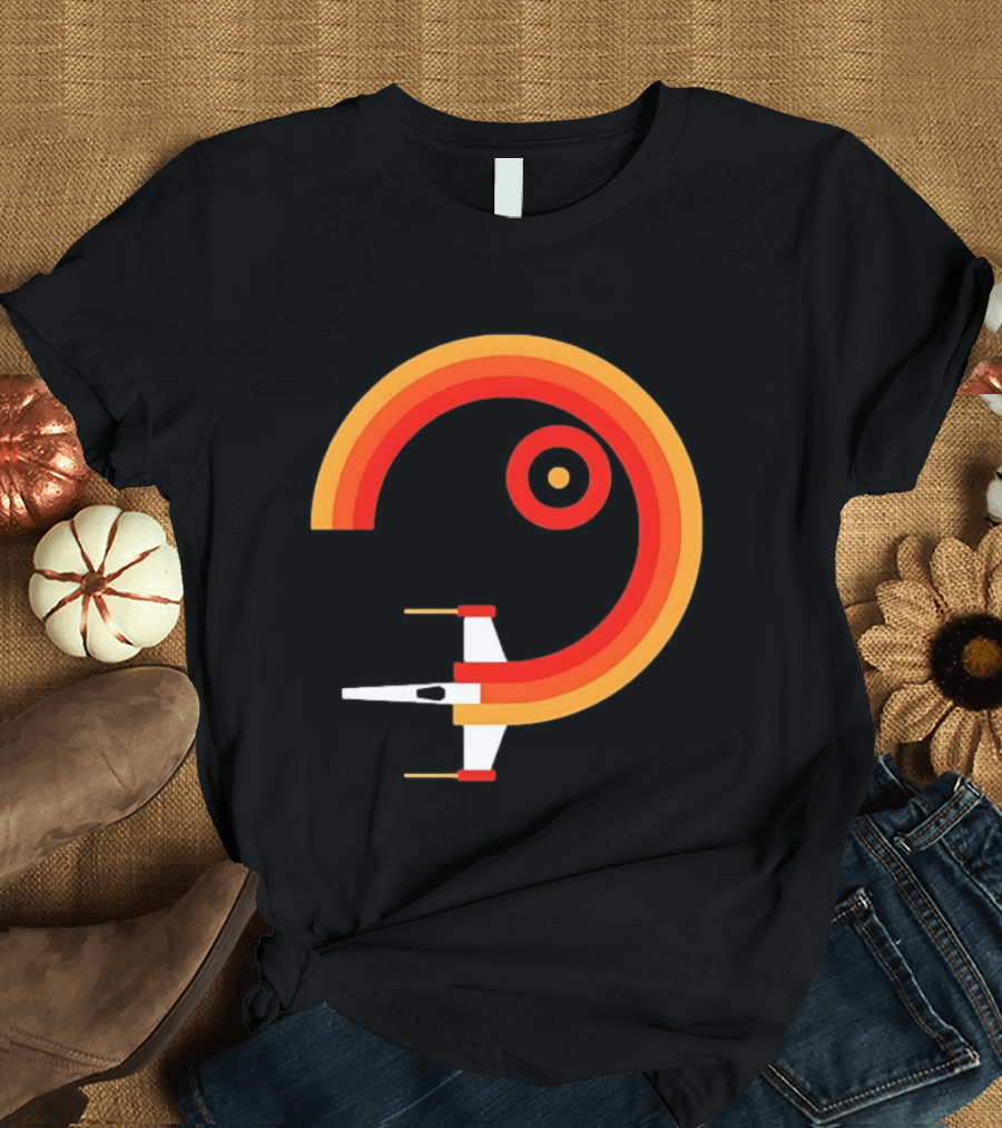 Star Wars X Wing Retro Sunset Circle T-Shirt