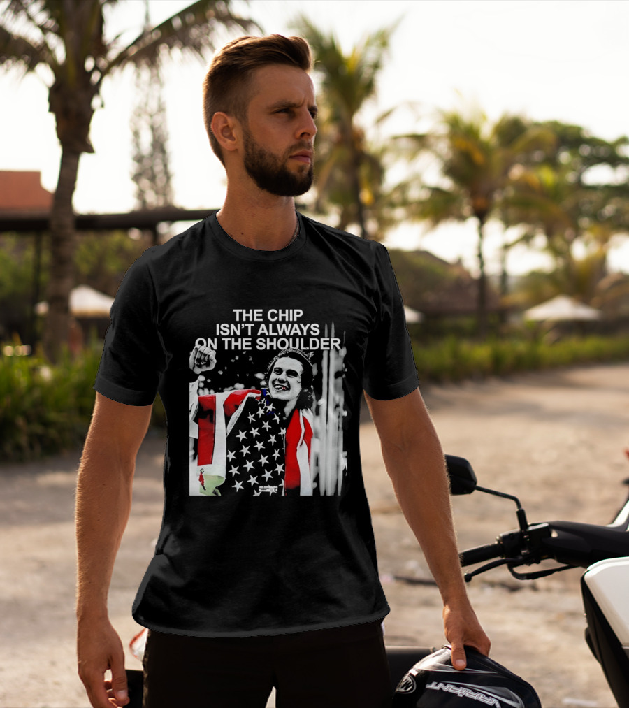 The Chip Isn't Always On The Shoulder Stars And Stripes Tribute NHL Jack Hughes T-Shirt