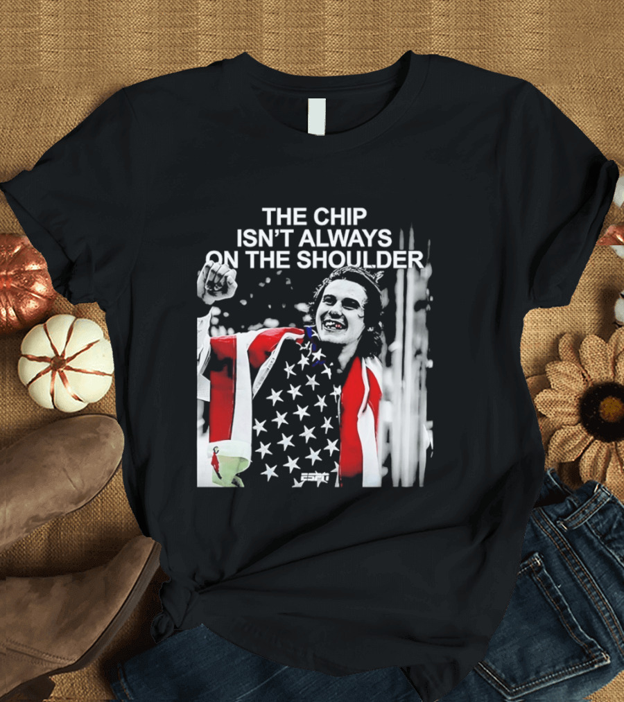 The Chip Isn't Always On The Shoulder Stars And Stripes Tribute NHL Jack Hughes T-Shirt