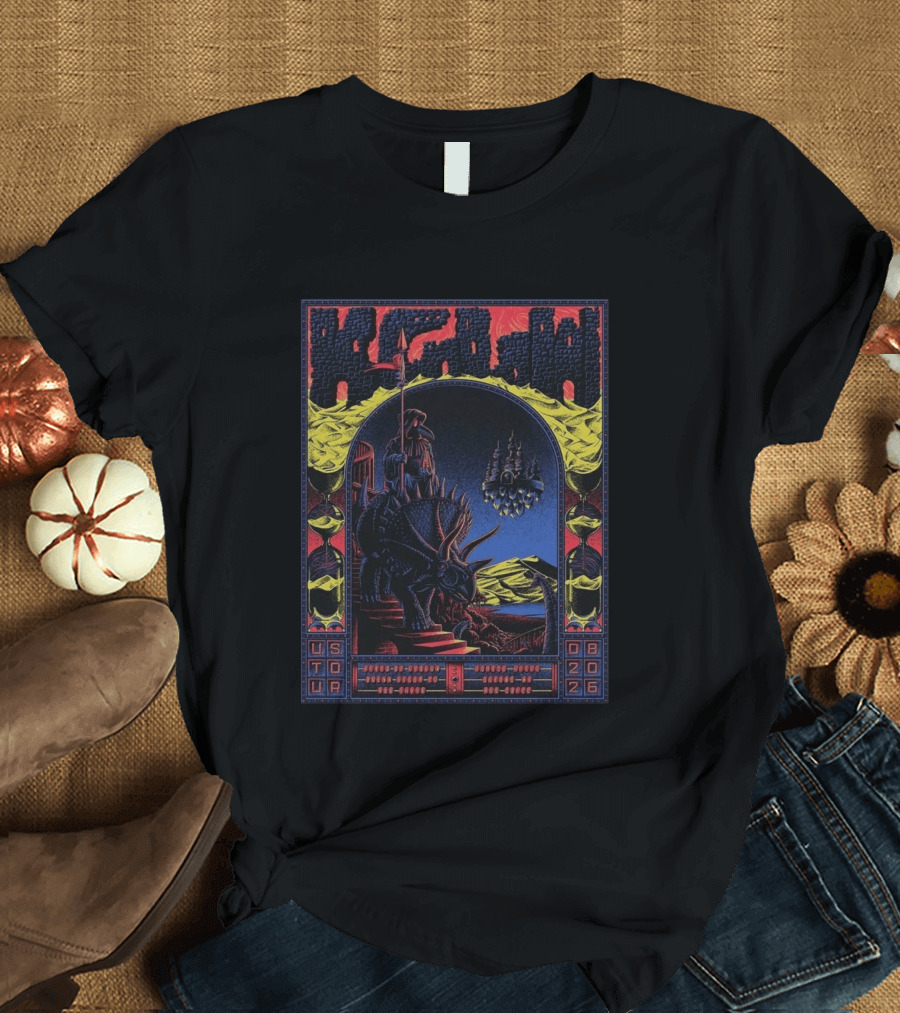 King Gizzard And The Lizard Wizard US Tour 2026 Dinosaur Knight Fantasy Bueno Vista Queens August T-Shirt