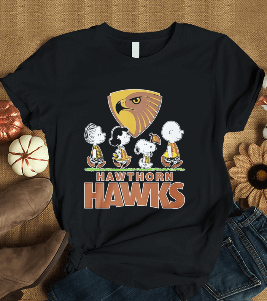 Peanuts Characters Featuring Hawthorn Hawks T-Shirt