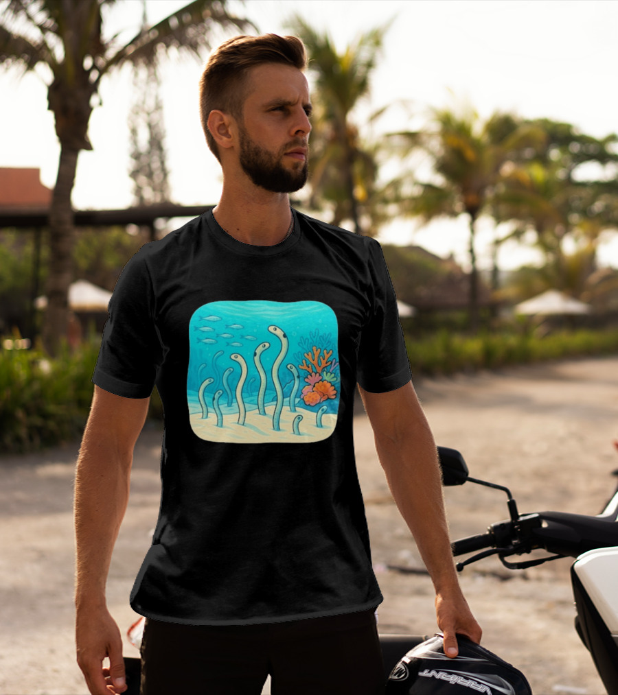 Garden Eels Reef Hawaii With Colorful Coral And Tropical Fish T-Shirt