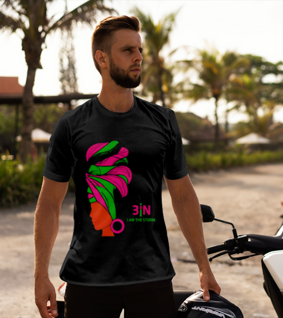 3In I Am The Storm Black Woman Headwrap Lashing Enerol T-Shirt