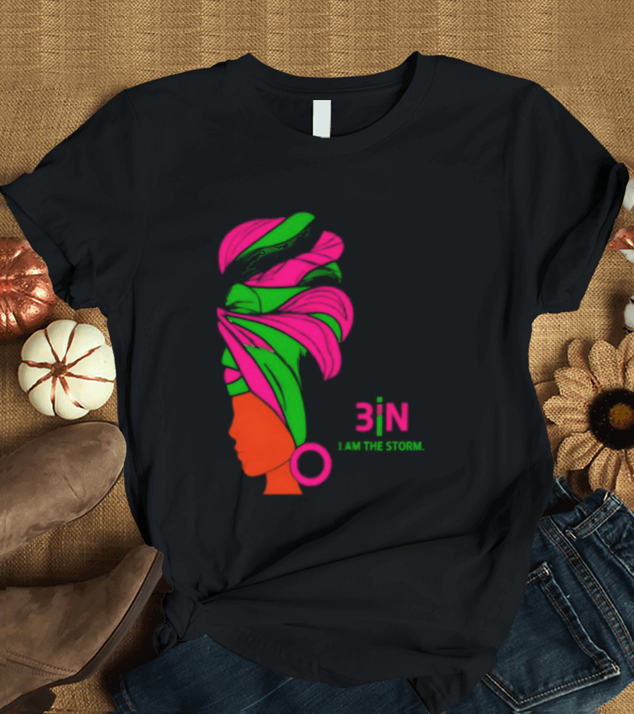 3In I Am The Storm Black Woman Headwrap Lashing Enerol T-Shirt