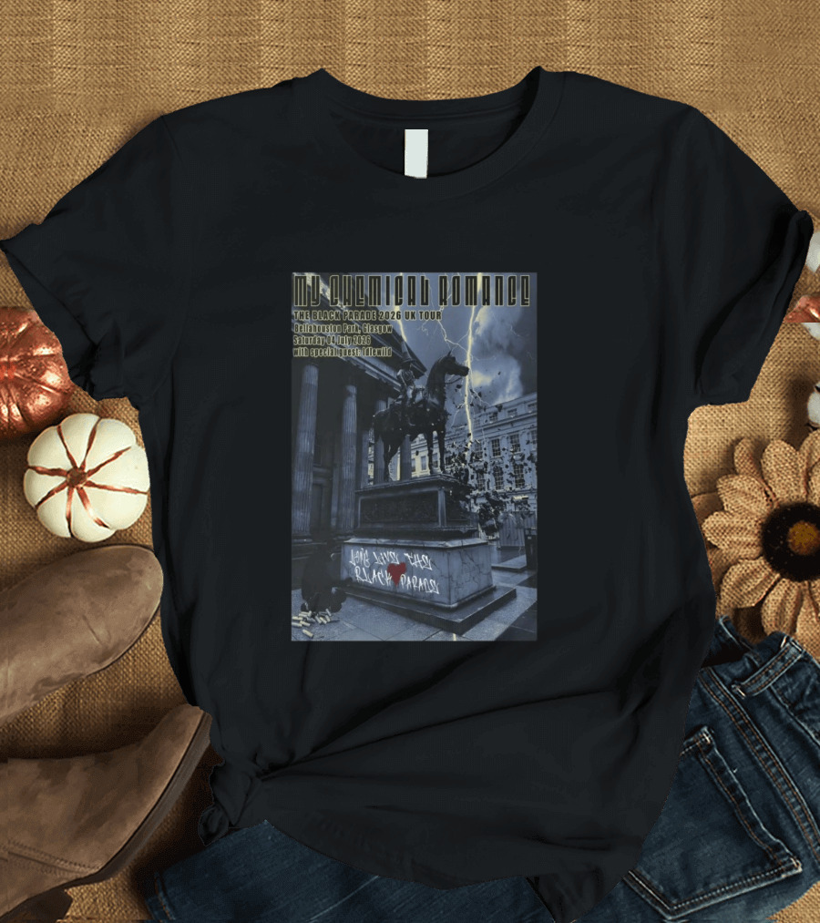 My Chemical Romance The Black Parade 2026 UK Tour Bellahouston Park Glasgow 4 July With Idlewild T-Shirt