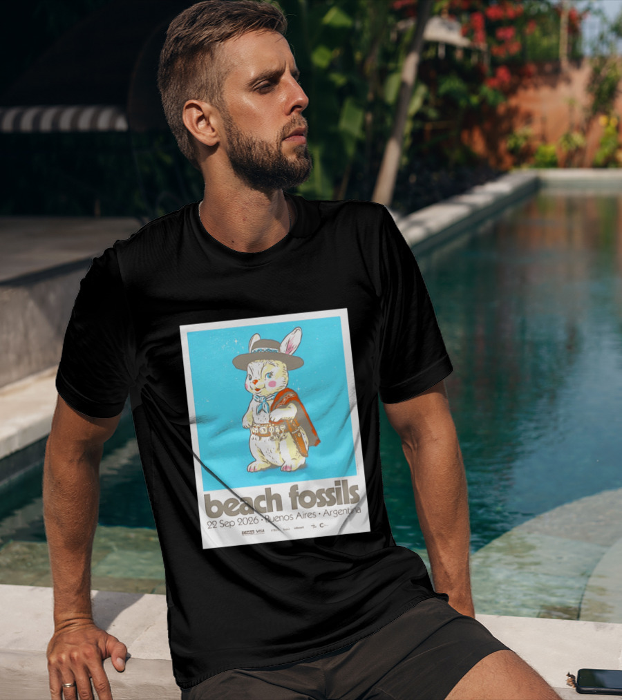 Beach Fossils 22 Sep 2026 Rabbit Poncho Buenos Aires Argentina T-Shirt