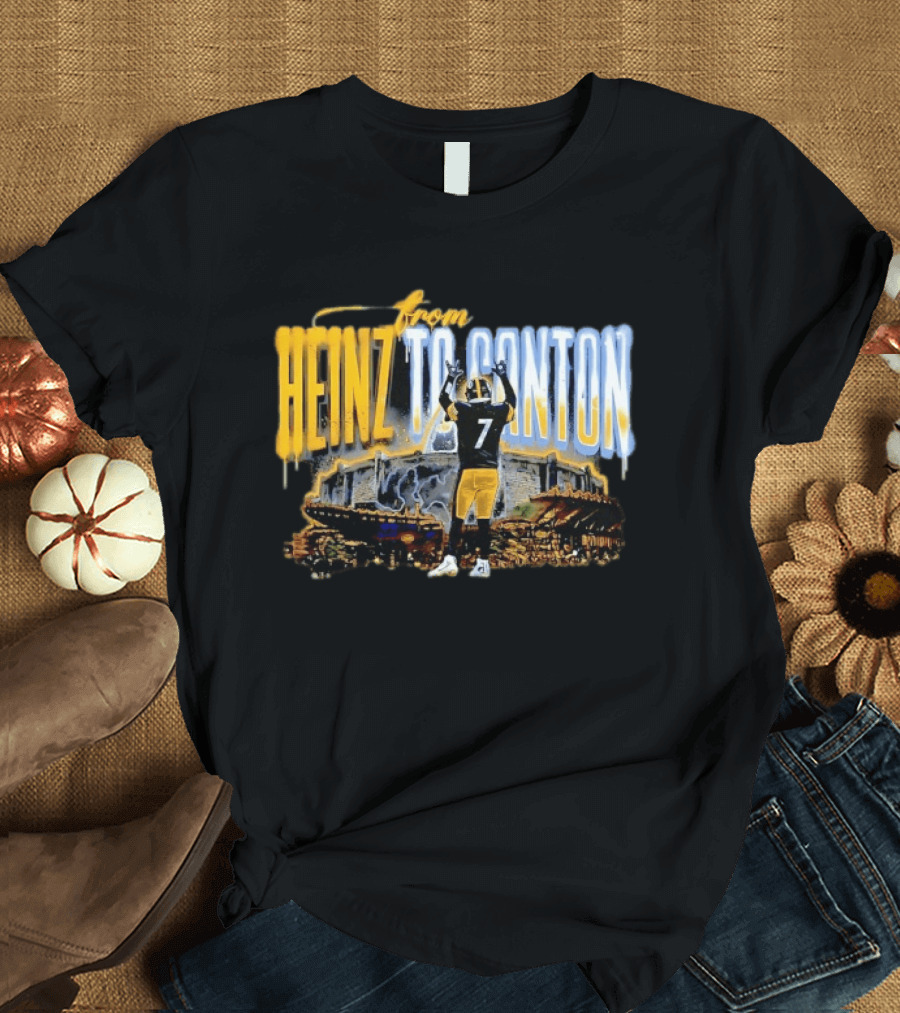 Ben Roethlisberger From Heinz To Canton Pittsburgh Steelers Journey #7 T-Shirt