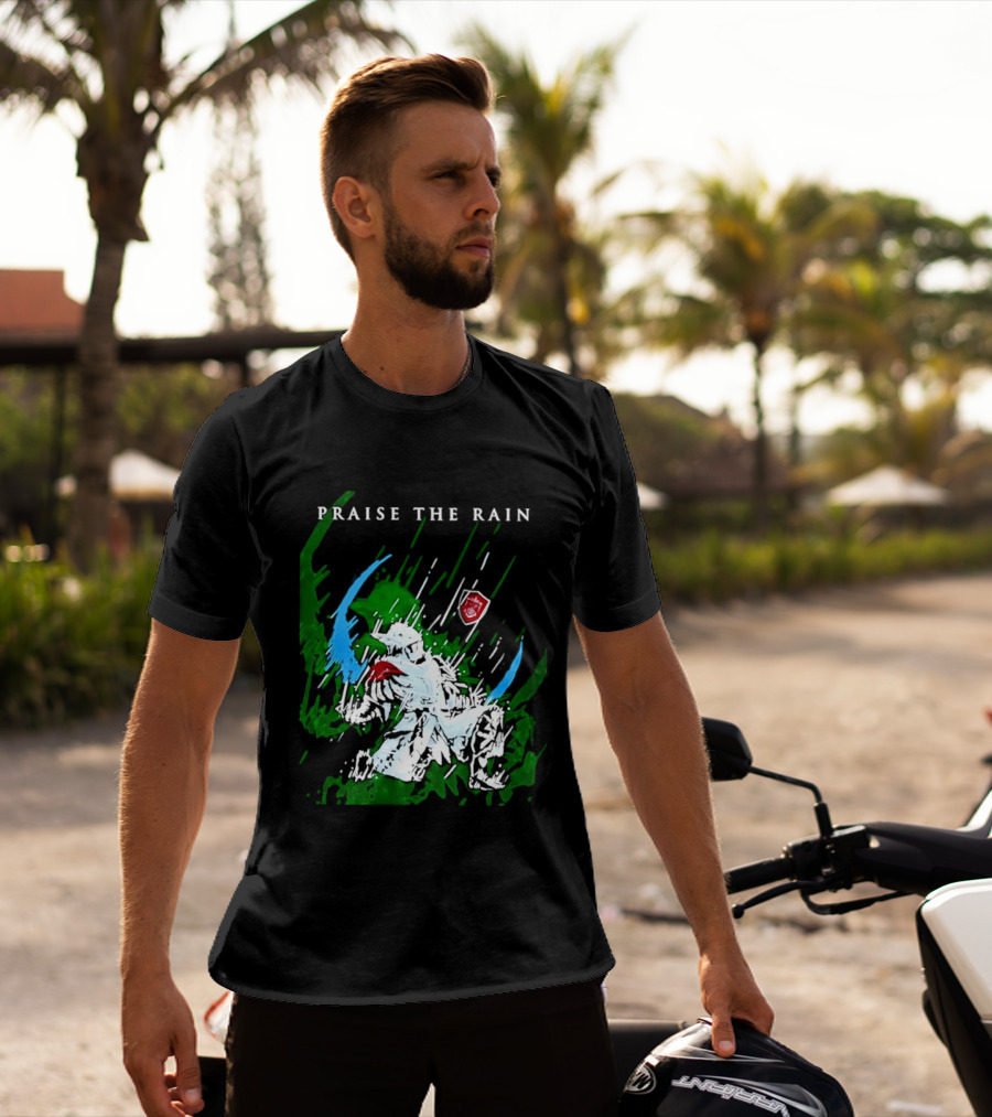 Praise The Rain Warrior Energetic Green And Blue Splash T-Shirt