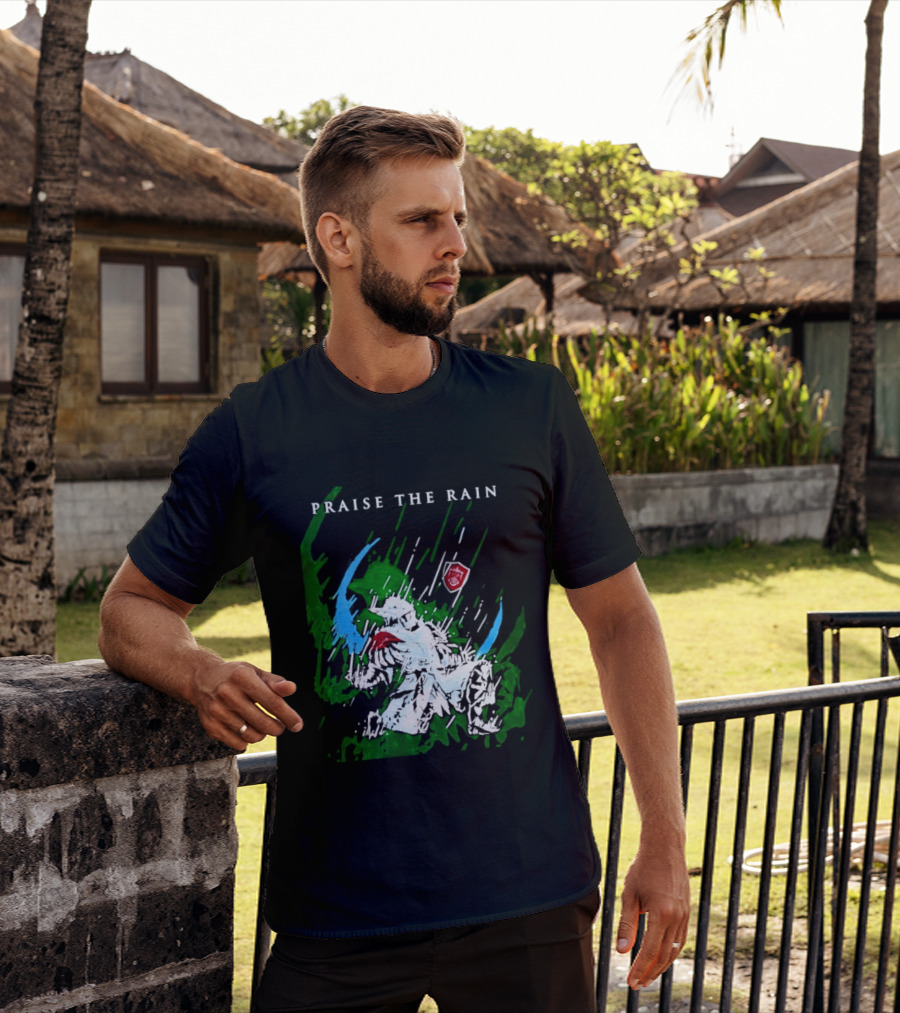 Praise The Rain Warrior Energetic Green And Blue Splash T-Shirt