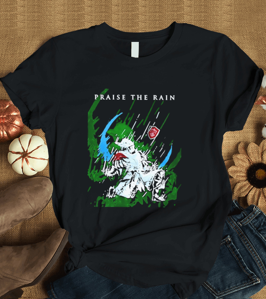 Praise The Rain Warrior Energetic Green And Blue Splash T-Shirt