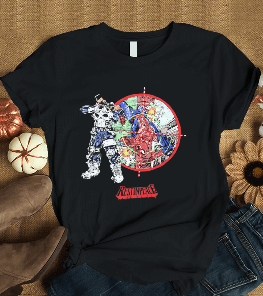 Punisher Crosshairs Spider Man RESTINPEACE T-Shirt