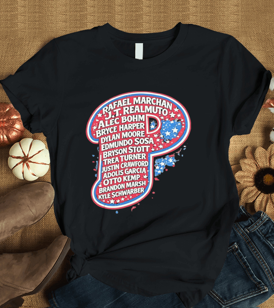Rafael Marchan JT Realmuto Alec Bohm Bryce Harper Philadelphia Phillies T-Shirt
