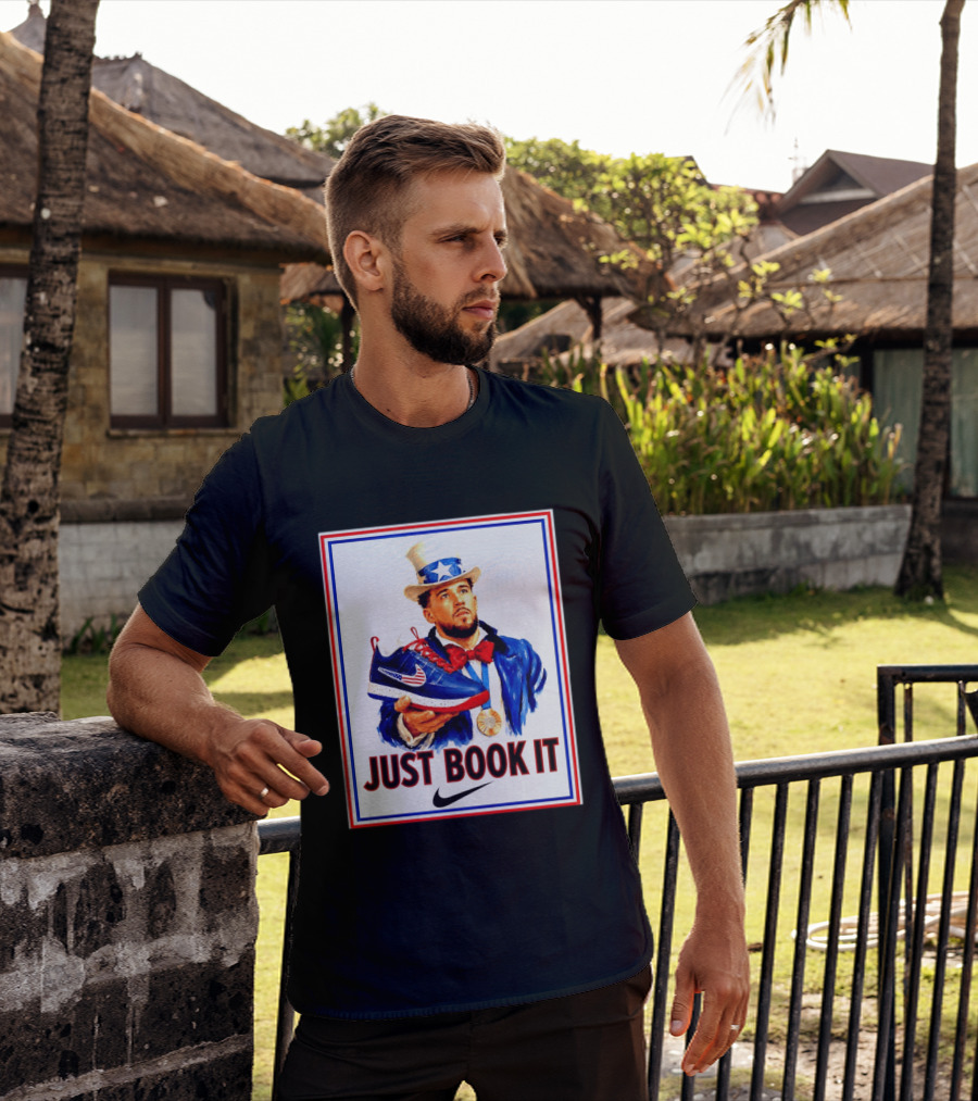 Just Book It Devin Booker Uncle Sam Gold Medal Nike Sneaker T-Shirt