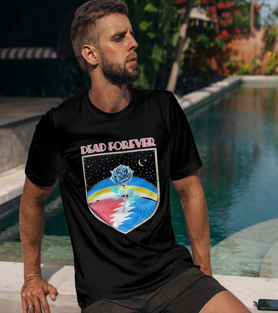 Grateful Dead Forever Rose Skull Rainbow Night Sky Moon Dead60 T-Shirt